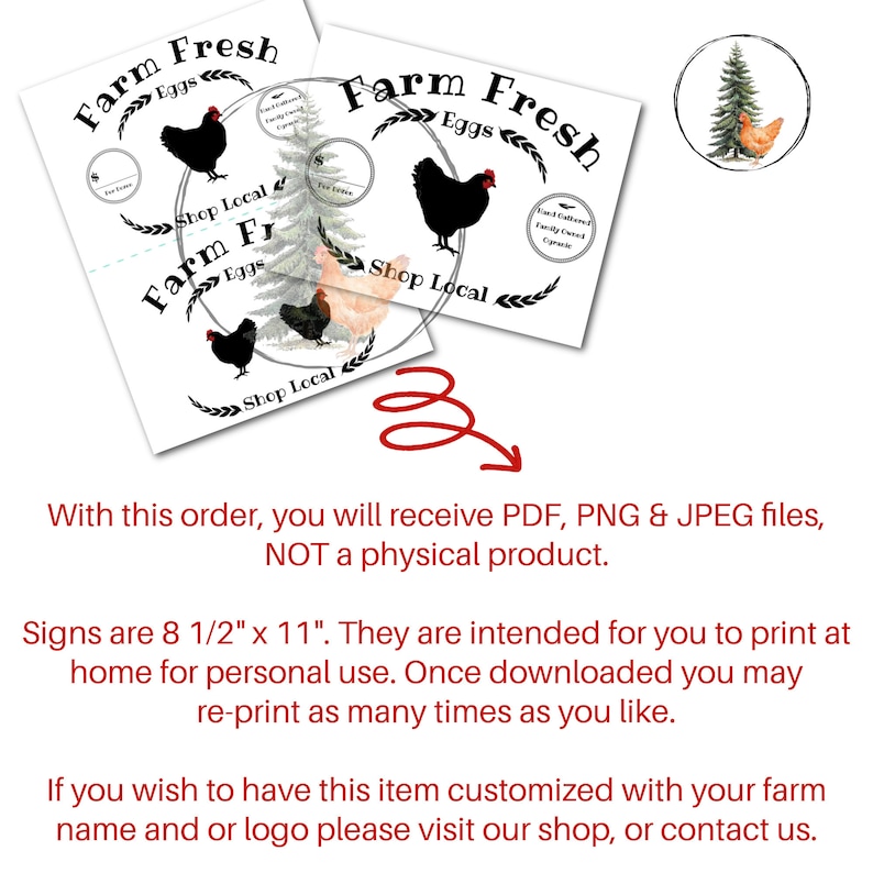 Black & White Eggs for Sale Sign, Digital Download , Includes JPEG and