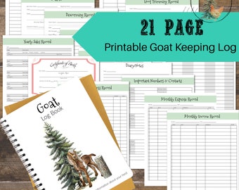 Goat Keeping Log Book: 21-Page Herd Management (Digital Download)