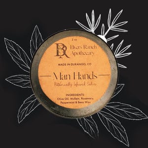 Herbal Hand Salve: Wildcrafted Mullein, Peppermint & Rosemary - 2oz