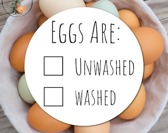 Etiqueta imprimible para huevos lavados/sin lavar (descarga digital)