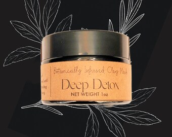 Deep Detox Clay Face Mask: Activated Charcoal & Wild Plantain (1oz)