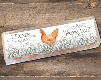 Floral Border Printable Egg Carton Label,  Digital Download , includes JPEG and PDF files, Egg Labels, Stickers for Egg Cartons