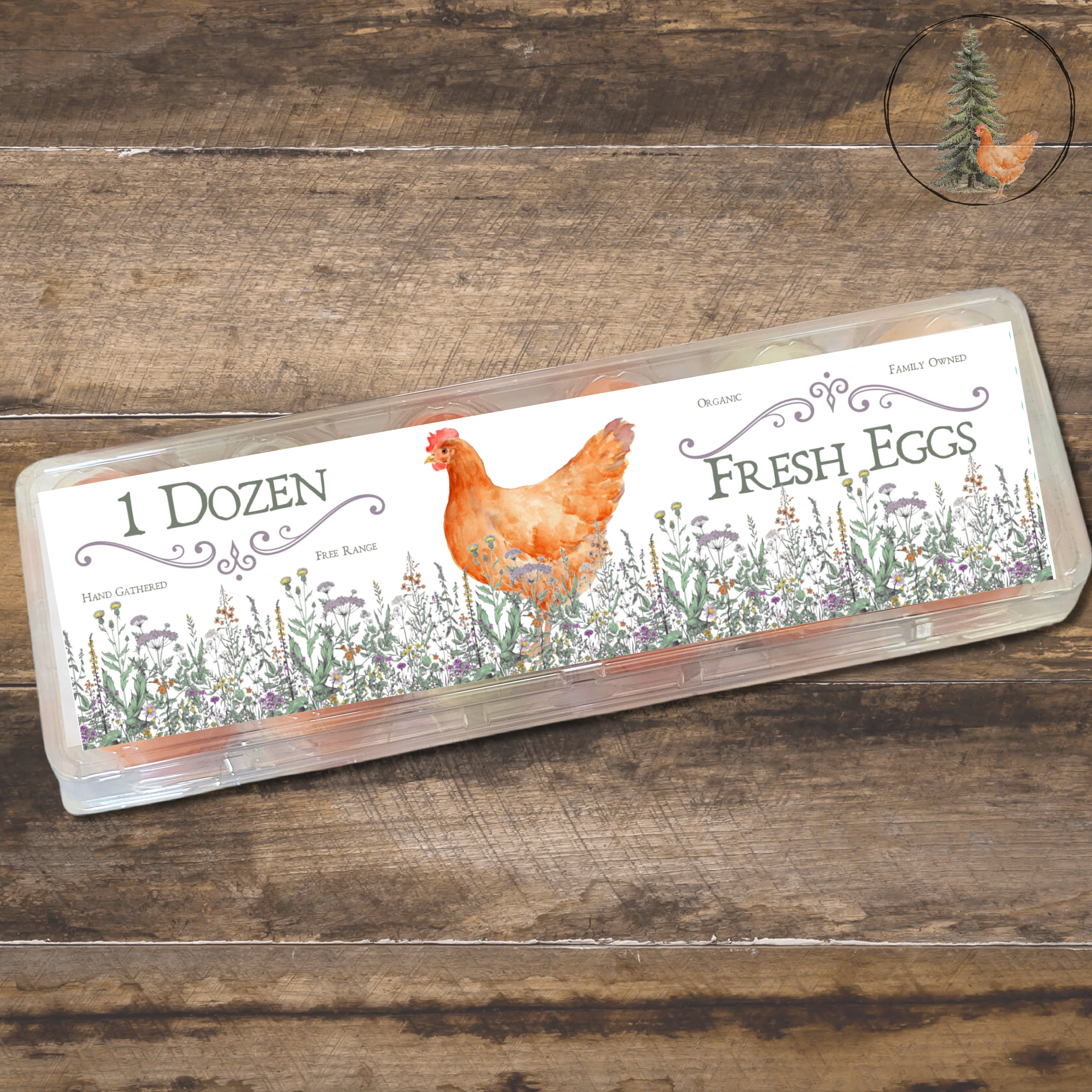 Floral Border Printable Egg Carton Label, Digital Download , Includes ...