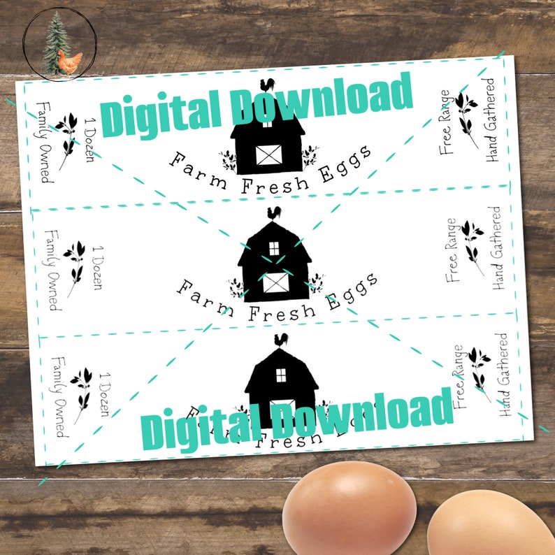 Little Barn Egg Carton Labels Printable Egg Carton Label, Digital ...
