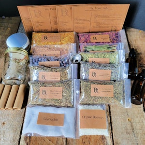 Herbal Apothecary Kit | Intro to Herbalism Kit | Make Your Own Herbal Tinctures and Salves | Herb Kit | Herbalist Kit | Learn Herbalism Kit