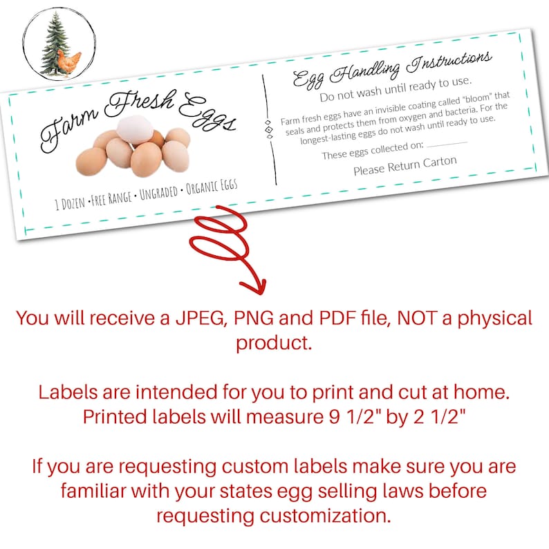 Cage Free Printable Egg Carton Label Digital Download Etsy