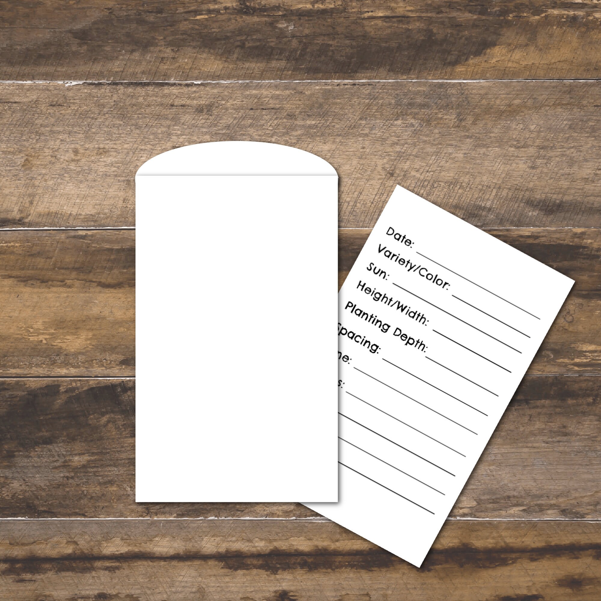 Blank Seed Packet Template Large Seed Envelope Add Your Etsy