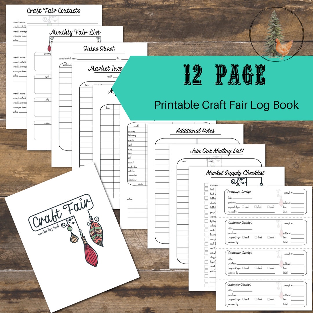 Logbook Craft 12-page Craft Fair Log Book With Feather Cover | Digital Download-pdf ...