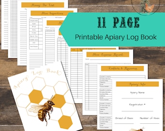Libro de registro del apiario: Registro de apicultura de 11 páginas (Descarga digital - PDF)