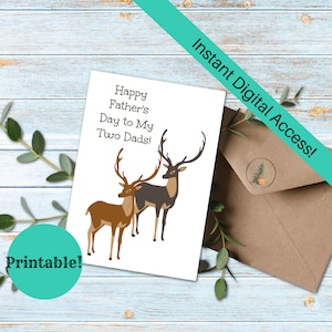 Zwei Väter Vatertagskarte, druckbare Grußkarte, digitaler Download, druckbare Karte, Queer Vatertag, Gay Dads, Gay Fathers Day