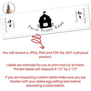 Little Barn Egg Carton Labels Printable Egg Carton Label, Digital ...