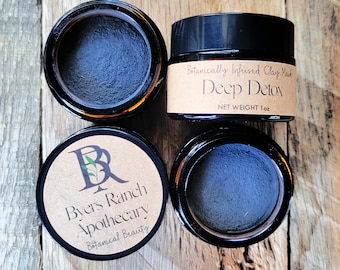 Charcoal Clay Face Mask | Bentonite Detox Mask for Oily & Combination Skin | Deep Detox Botanical Mask