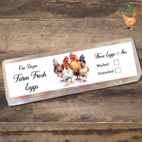 Flock of Chickens Egg Carton Label | Printable Egg Carton Label | Egg Carton Sticker | Egg Labels | Printable Egg Carton Sticker