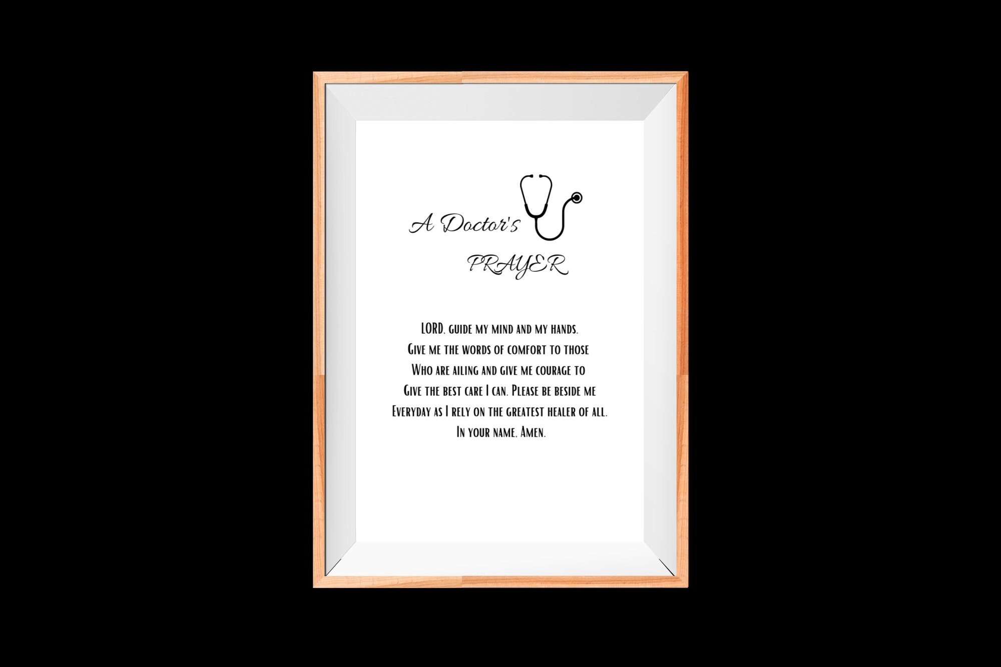 Doctors Prayer Doctor Gift MD Wall Art Doctors Office Art UNFRAMED