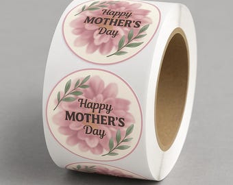 Mother's Day sticker/tag | Pink Round Label | Instant Download | Digital Sticker