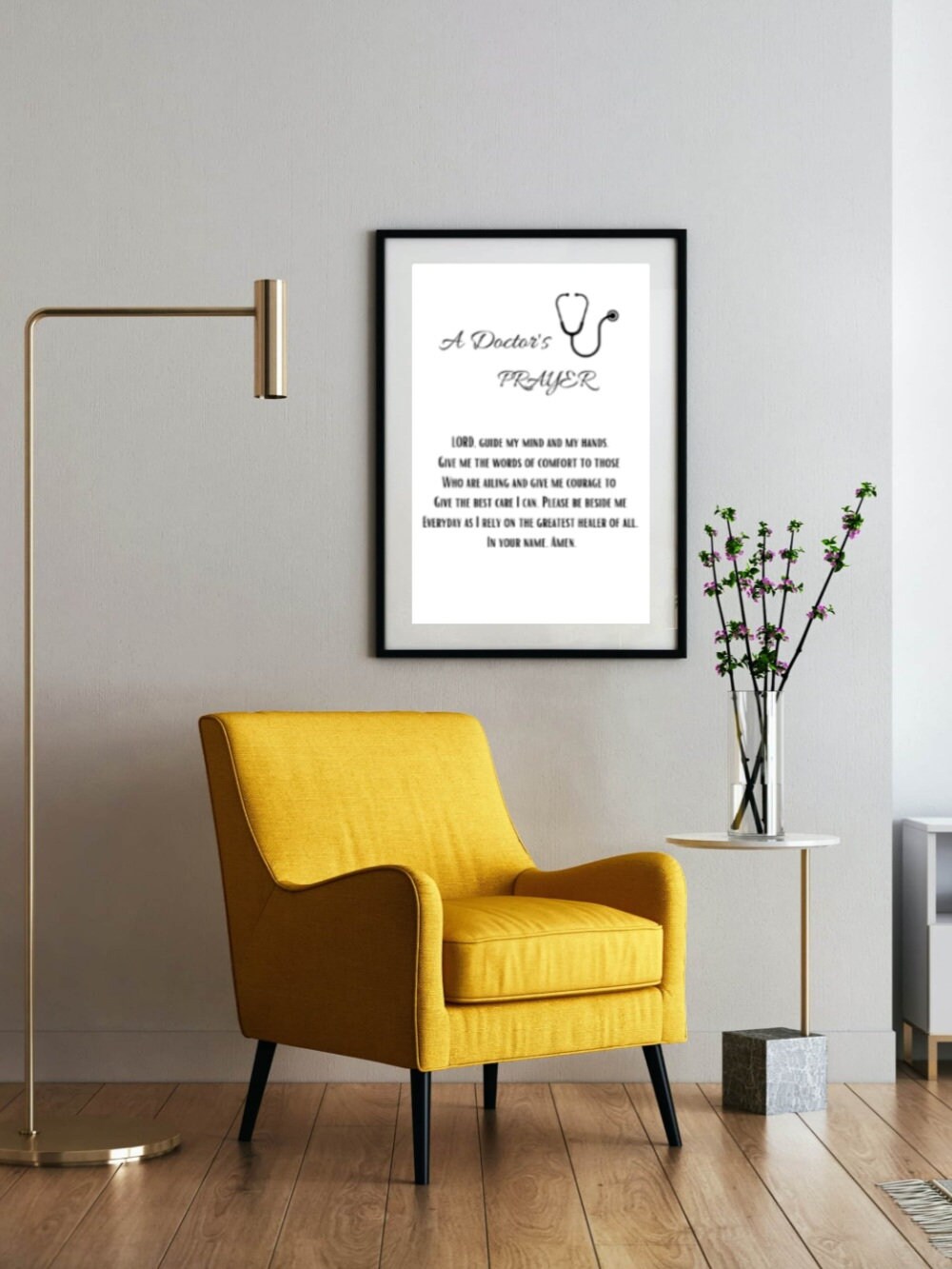 Doctors Prayer Doctor Gift MD Wall Art Doctors Office Art UNFRAMED