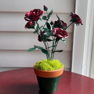 Miniature Metal Rose - Unique Handcrafted Indoor Decor