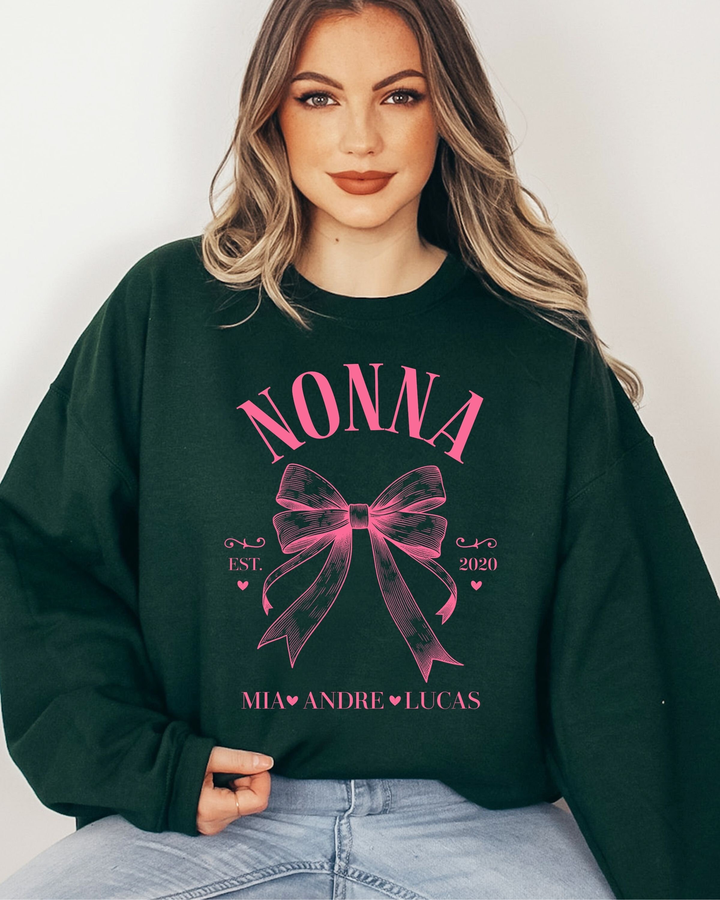 "Proud Nonna Of Twins" Grandmother Gift - T-Shirt, Long Sleeve, Sweatshirt Or Hoodie (Made In Canada) - View #7