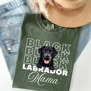 Custom Black Lab Mama Shirt Comfort Colors®,  Black Labrador Gifts, Labrador Retriever Fur Mom Crewneck, Dog Lover Clothing, New Puppy Owner