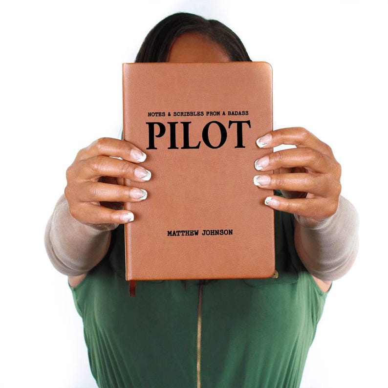 Pilot Gift for Men, Personalized Journal Women in Aviation Notebook Navy Pilot Graduation Unique