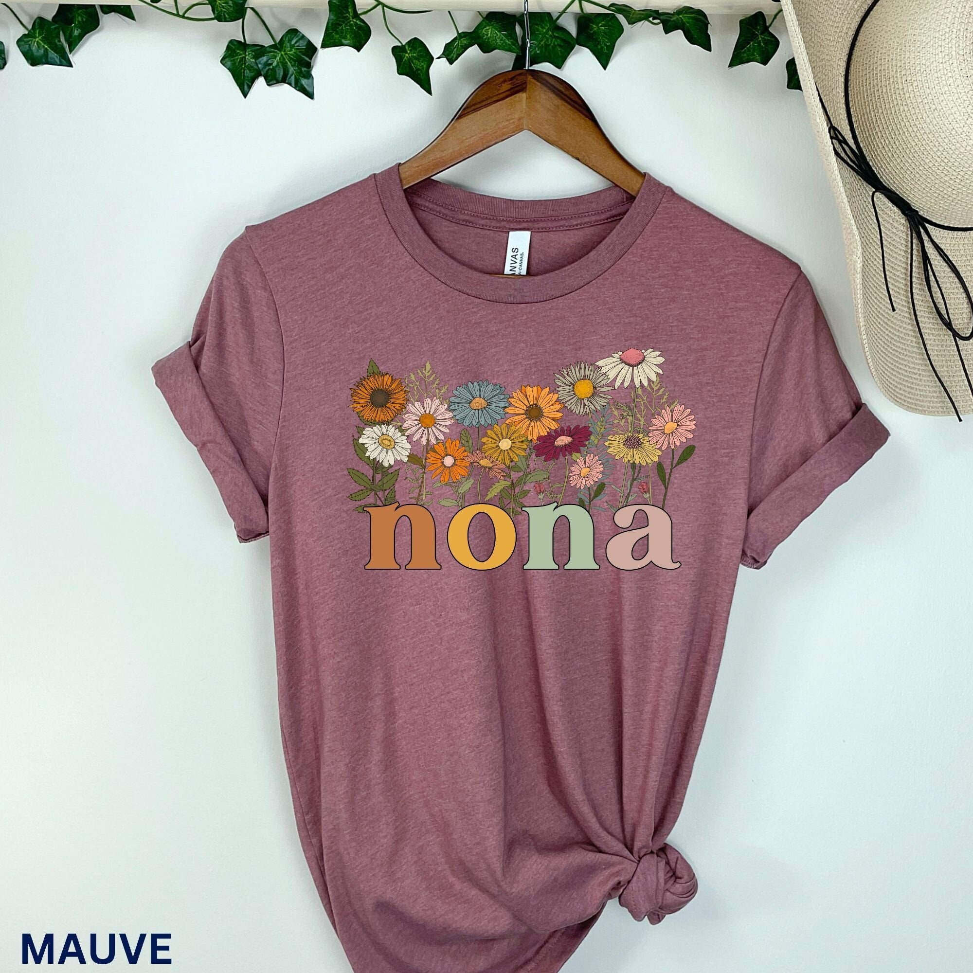 Shirts for Nona Personalized Nona To Be Shirt Nona Wildflower TShirt for Grandma Floral T Shirt Crewneck New Custom Grandma Established Tee