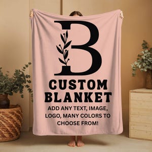 Customizable Fleece Blanket: Personalized Name Monogram Throw