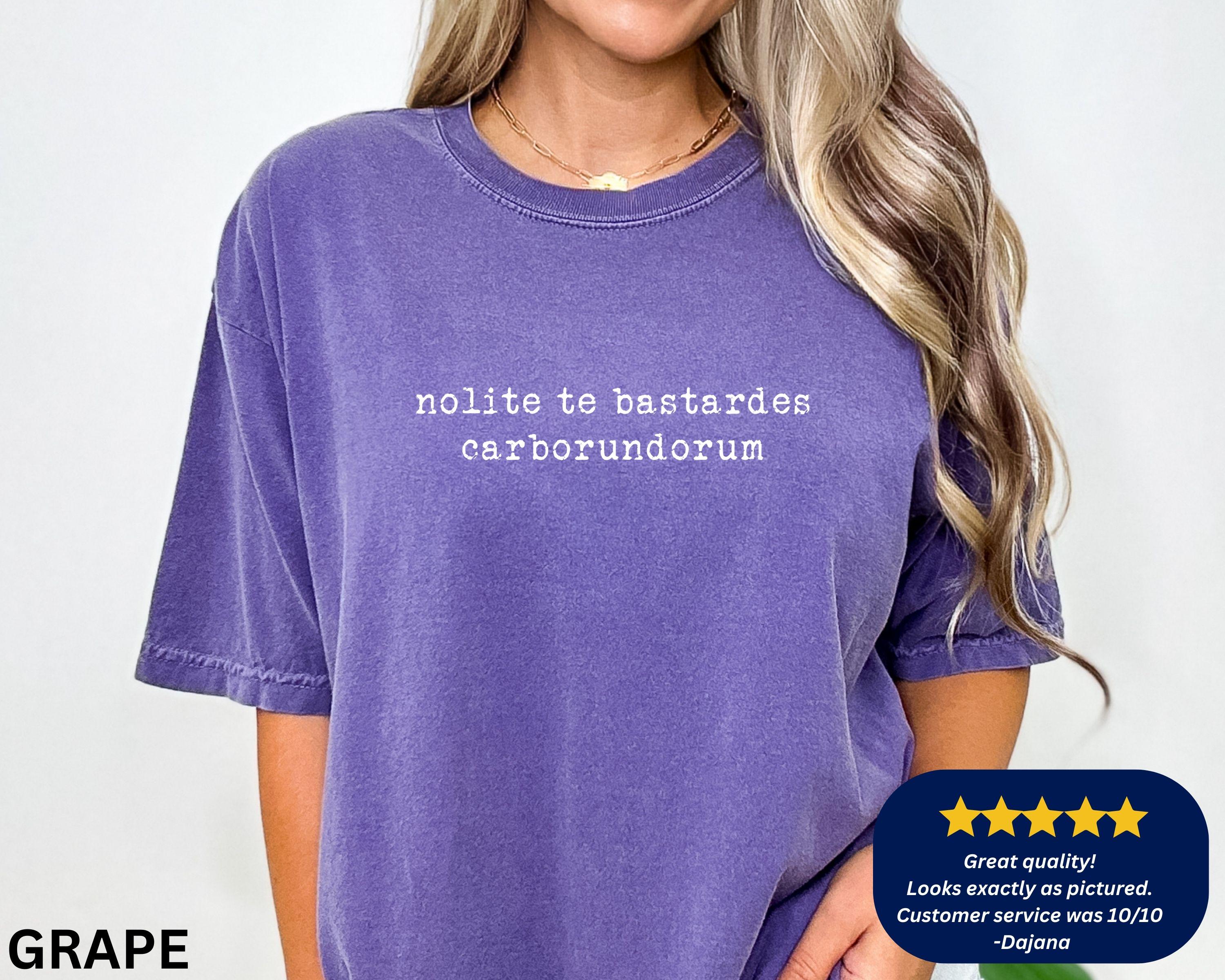 GREFLYING Women's 'Nolite Te Bastardes Carborundorum' T-Shirt - Vintage Graphic Print, Soft Cotton Blend (Large, Grey)