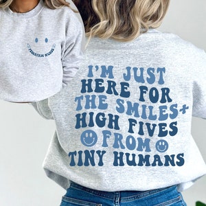 PEDS Sweatshirt I&#39;m Just Here For The Smiles High Fives Gift for Pediatric Nurses Sweater PICU Nurse Crewneck Nursing School Graduation Gift