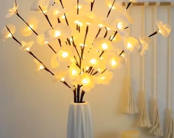 Orchid flower branch lights, floral decor, vase filler, centerpiece, night light ( 2 pieces )