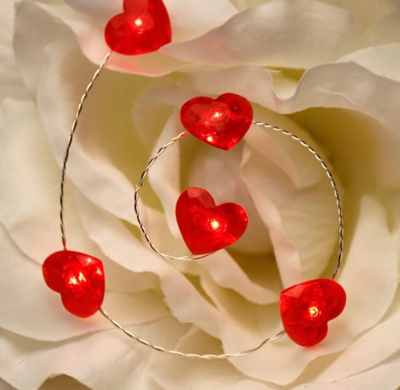 Heart Shaped Red Led Fairy Lights, Valentines Day String Lights 2