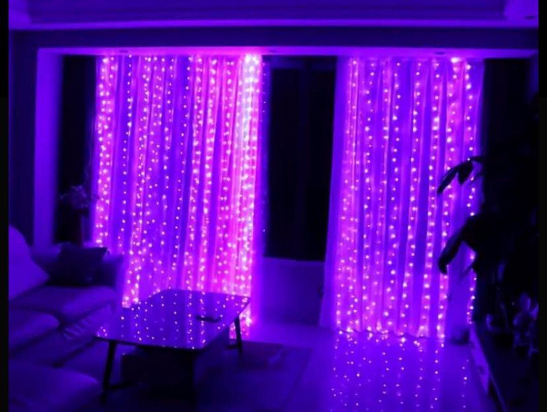 Purple LED Curtain Lights, USB Fairy Lights, 9.8ft, Remote - Etsy