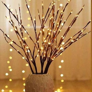 Birch Branch Lights, Willow Twig lights, Vase Filler, floral branches  (2 pack)
