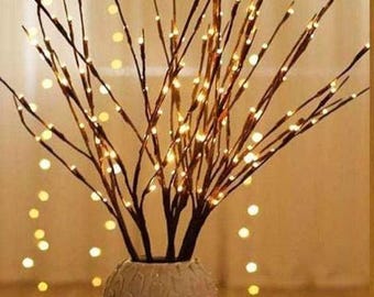 Birch Branch Lights, Willow Twig lights, Vase Filler, floral branches  (2 pack)