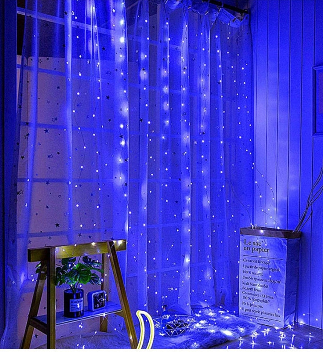 Window Curtain String Lights, 300 LED 8 Lighting Modes Fairy Lights USB