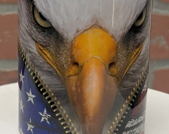 This amazing Eagle with the American Flag makes for the perfect mug.