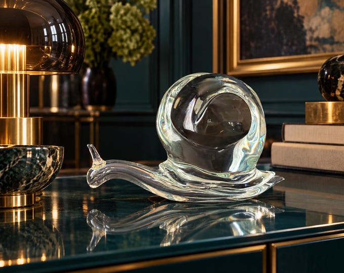 Baccarat Signed Snail Clear Crystal Animal Figurine 5”