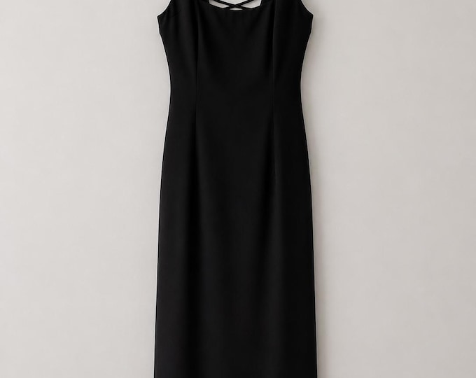 Ann Taylor Black Lace-Up Back Dress – Size 8 – Made in USA