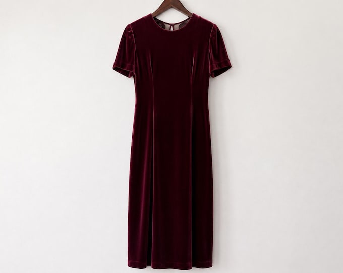 Maggy London by Kenneth Nolan Burgundy Velvet Dress – Size 10