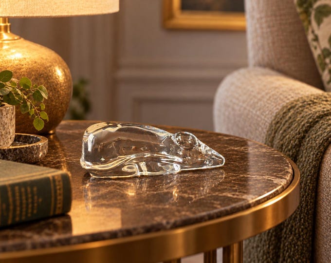 Baccarat Signed Mouse Clear Crystal Animal Figurine 4”