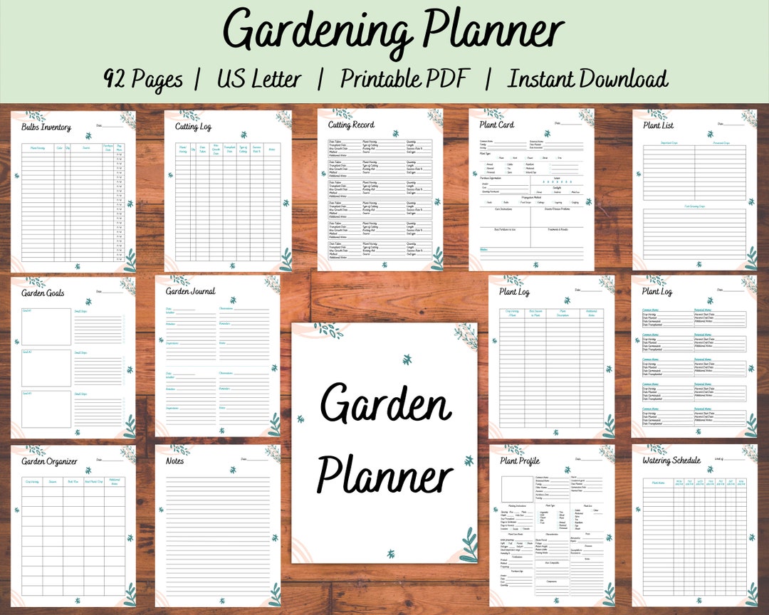 Garden Planner Bundle Garden Calendar Printable Garden - Etsy