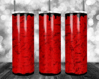 Red Black Drip Pattern Tumbler Wrap - PNG for 20oz Tumblers - Tumbler Sublimation Novelty Design - Custom Crack Blood Cup