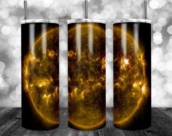 Sun Pattern Tumbler Wrap - PNG for 20oz Tumblers - Tumbler Sublimation Novelty Design - Custom Planet Cup