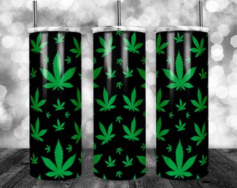 Weed Sublimation Design, PNG for 20oz skinny Tumblers, Novelty Cup, Water Cup Design, Sports Water Cup