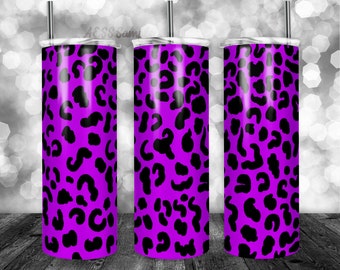 Cheetah Purple Tumbler Wrap - PNG for 20oz Tumblers - Tumbler Sublimation Novelty Design - Custom Animal Print Pattern