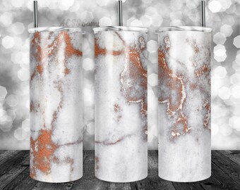Brown Copper Rust Rose Gold Marble Tumbler Wrap - PNG for 20oz Tumblers - Tumbler Sublimation Novelty Design - Custom Color Tumbler