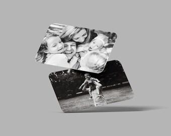 Photo Insert For Wallets - Metal Card With Custom Images/Text - Valentines Gift - Family Portrait - Personalized Keepsake