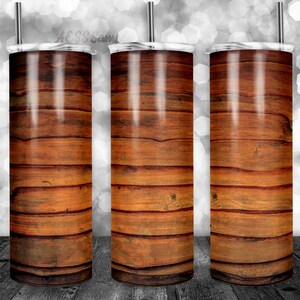 Envoltura de vaso con patrón de tablas de barniz de madera - PNG para vasos de 20 oz - Diseño de novedad de sublimación de vaso - Vaso de tablones marrón personalizado