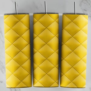Envoltório de copo de couro amarelo - PNG para copos de 20 onças - Design de sublimação de copo - Modelo legal - Gráfico de novidade - Copo de padrão personalizado
