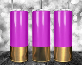 Pink Purple Shotgun Shell Tumbler Wrap - PNG for 20oz Tumblers - Tumbler Sublimation Novelty Design - Custom Bullet Casing Cup