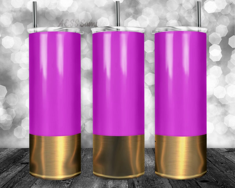 Pink Purple Shotgun Shell Tumbler Wrap PNG for 20oz Tumblers Tumbler Sublimation Novelty Design Custom Bullet Casing Cup image 1